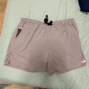 The North Face Tan and Black Shorts with Mesh Liner